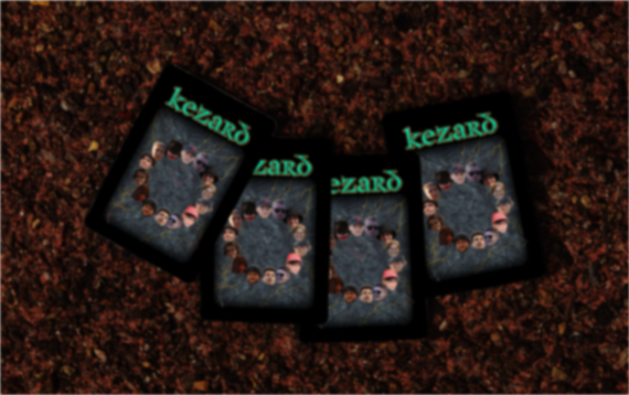 Spread out kezzard cards.